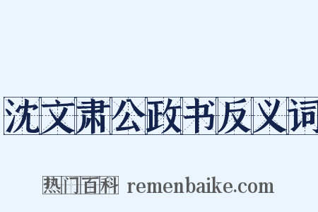 沈文肃公政书反义词是什么意思的图片